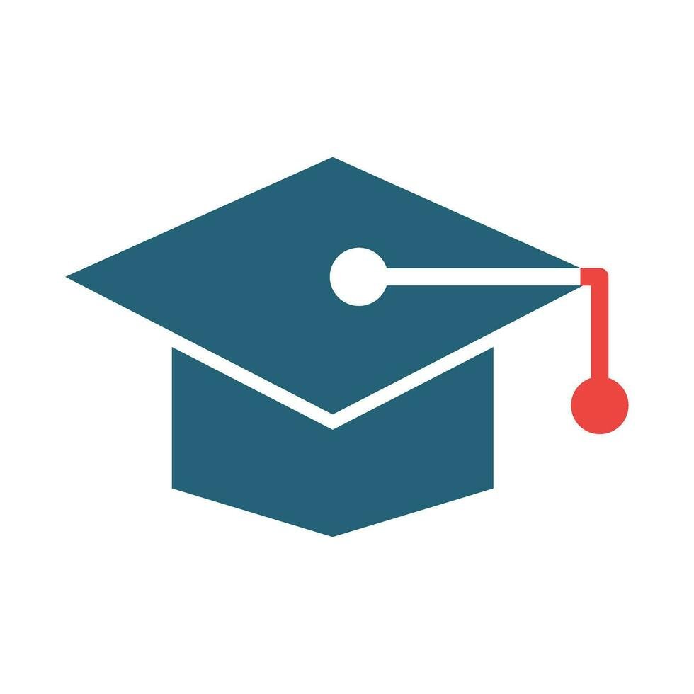 academy glyph two color icon design free vector